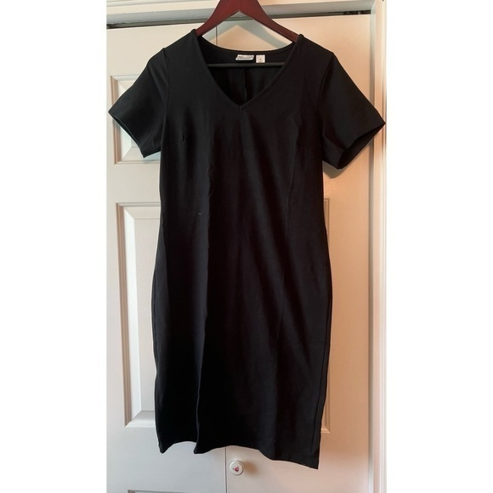 Women with Control Women's Black Short Sleeve Midi Dress Medium 14% Spandex #745